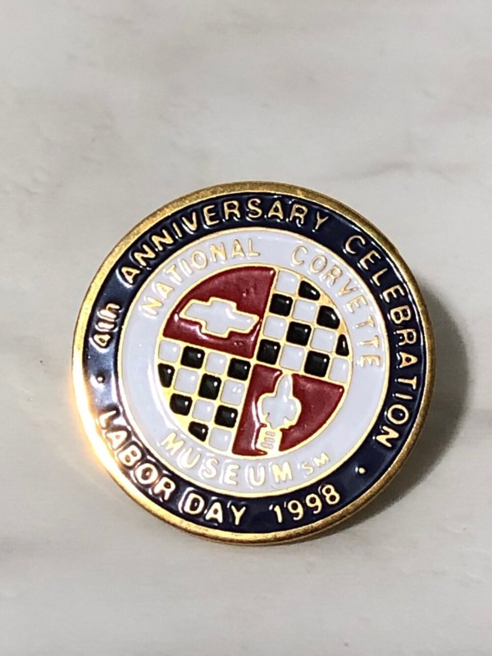 National Corvette Museum 1998 4th Anniversary Celebration Labor Day Lapel Pin